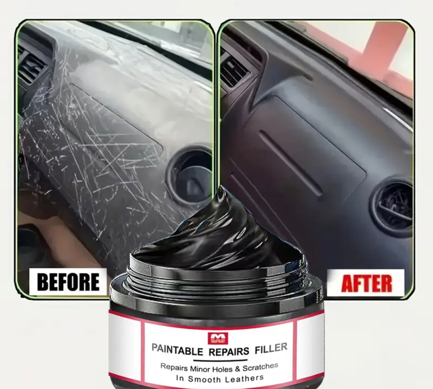 Premium Auto-Pflege Set 4-in-1 | Mikrofaser-Tücher & Leder-Reparatur Creme | Pflege & Glanz für Innenraum & Sitze | Gratis Autoduft | Kostenlose Lieferung