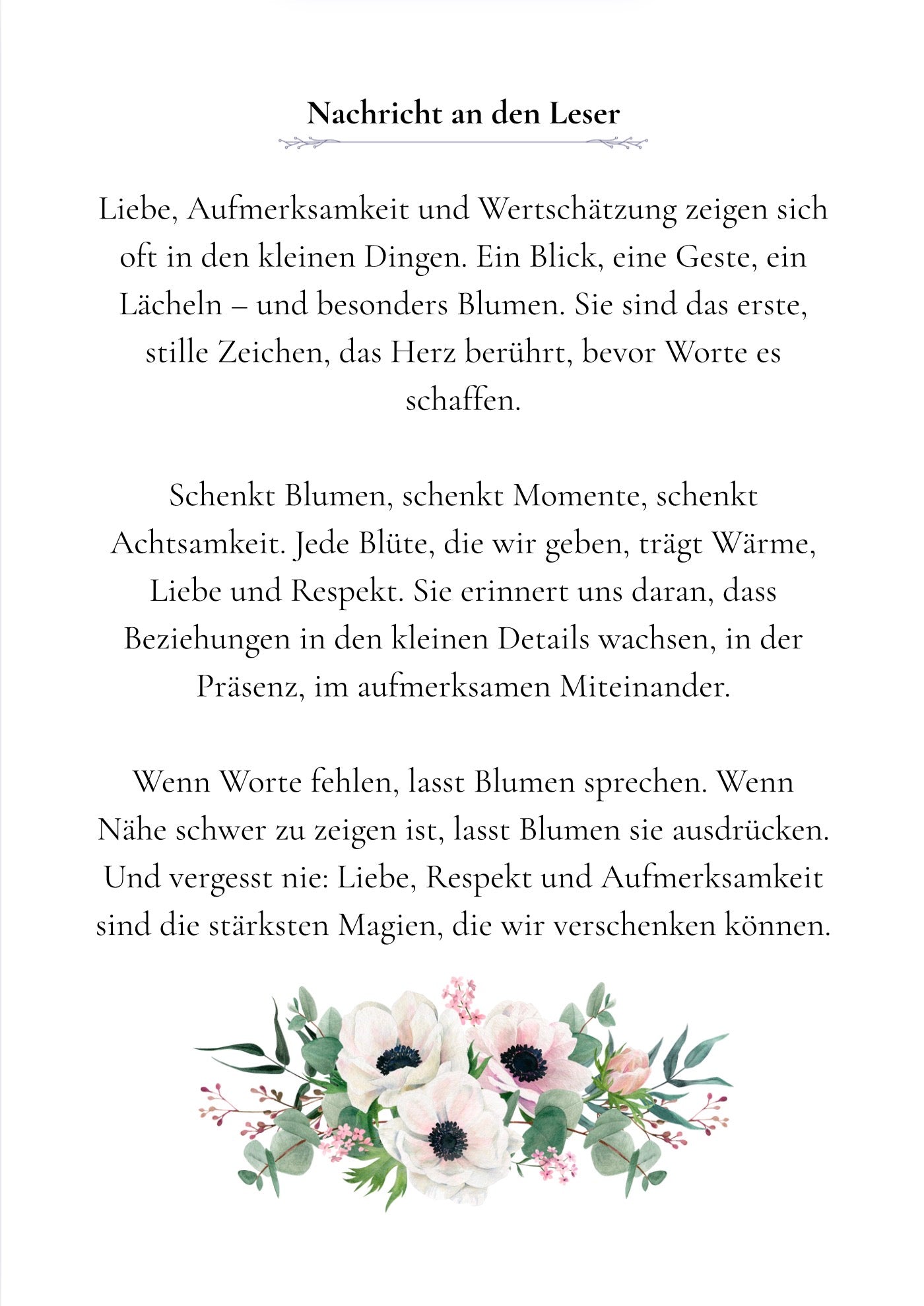 E - Books, Die Sprache der Blumen – Psychologie, Symbolik und Energie der beliebtesten Blumen | PDF A4, sofort download, perfekt zum Lesen, Ausdrucken oder Verschenken