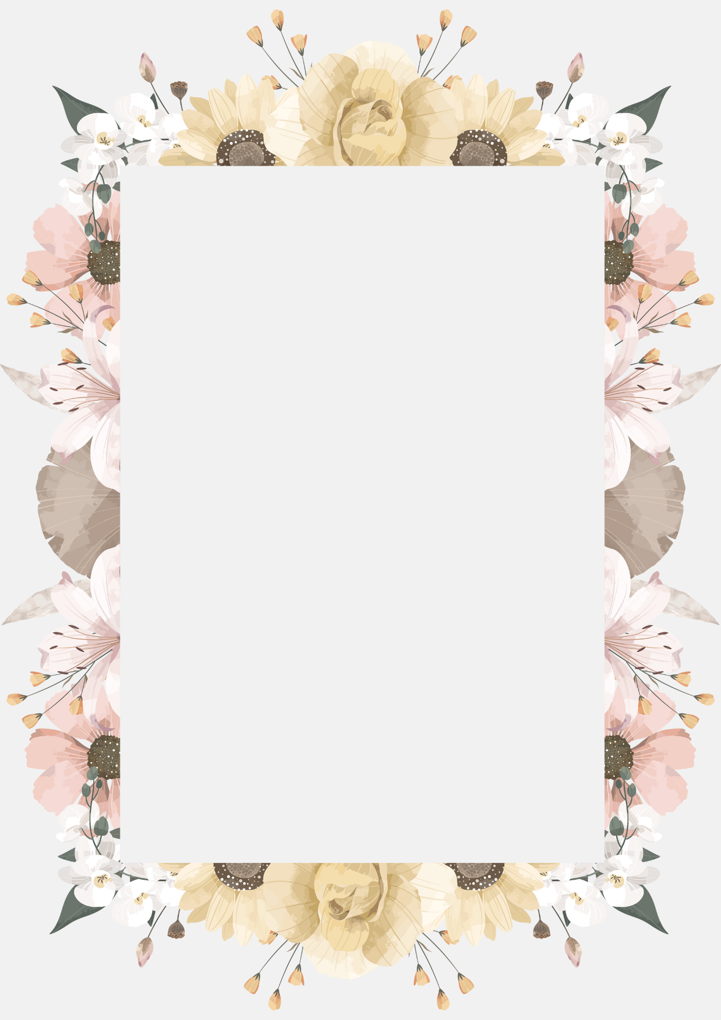 10er Set A4 Einladung Design Vorlagen | PDF & PNG | Blumen Motive | Geburtstag • Party • Events • Feierkarten zum Ausdrucken